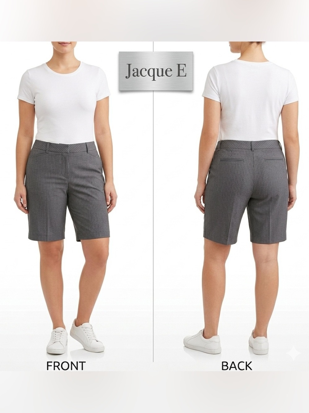 Jacque E Pin Striped Bermuda Shorts 18